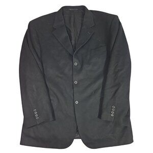 Studio Milano Italian Pure Cashmere Overcoat Coat Mens Size 48 Black Luxury